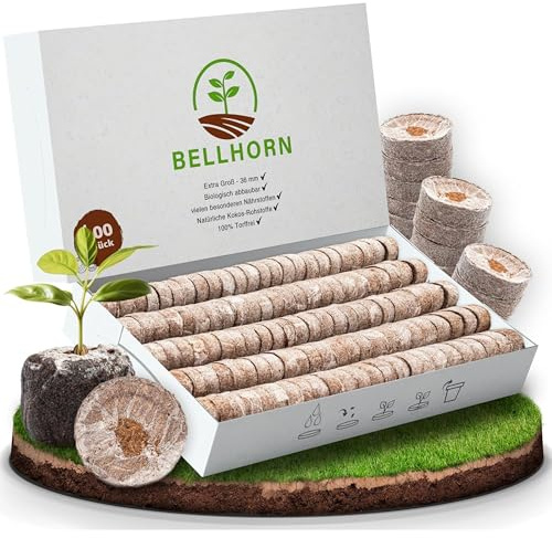 100 Kokos Quelltabletten Anzucht | Bio Quelltabs - 35 mm - torffrei | Anzuchtset Torf-Quelltöpfe Anzuchterde für Samen Stecklinge Kokoserde für Anzucht Aufzucht Pflanzen