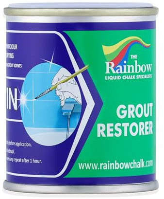 RAINBOW CHALK MARKERS LTD Light Grey Grout Paint 125ml Ideal to refurbish tile grout leaving a clean fresh look in bathrooms and kitchens