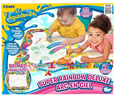 AquaDoodle Tomy – tapis Arc en ciel E72772, Tapis de Dessin à Eau Géant Arc-en-Ciel, Coloriage Géant, Tapis d'Éveil Adapté aux Enfants dès 18 Mois