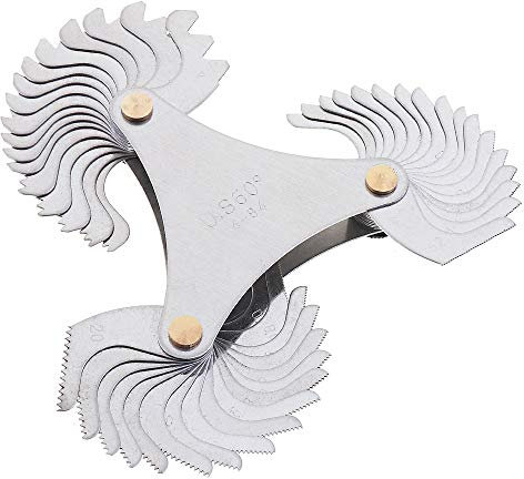 ChgImposs Jauge de filetage de vis en acier inoxydable - Spécification américaine - Jauges de filetage de 60° - Outil de mesure avec lames de 4 à 84 - Mesure industrielle - 51 pièces