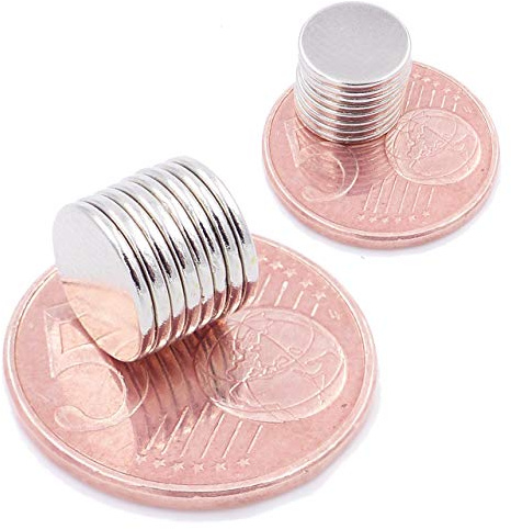 Brudazon | 75 Scheiben-Magnete 10x1mm | N52 Güteklasse - Neodym-Magnete | Ideal für Modellbau, Foto, Whiteboard, Pinnwand, Kühlschrank | Magnetscheibe