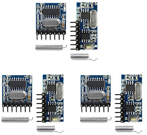 QIACHIP RX480E 433 MHz Funkmodul 4-Kanal empfänger mit EV1527 Sender | Funk Fernbedienung Schalter für Arduino,Raspberry Pi,ESP32,Superheterodyn,GPIO Ready,Plug & Play,Ohne RF-Decodierung