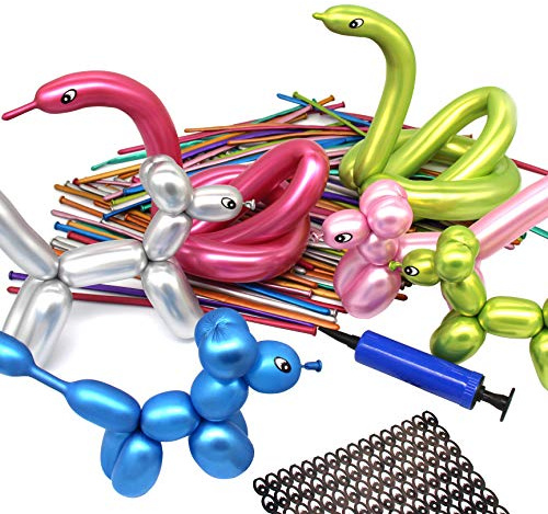 Modelling Balloons Kit, Metallic 260Q Long Balloons Chrome Twisting Balloon Animals for Birthdays Party Christmas 100PCS