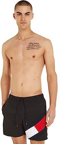 Tommy Hilfiger Pantaloncino da Bagno Uomo SF Medium Drawstring Lunghezza Media, Nero (Black), XXL