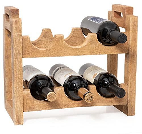 Moritz Weinregal Weinhalter Flaschenregal 35 x 38 x 19 cm aus Holz Aufbewahrungsregal Weinflaschenhalter Weinständer Flaschenständer