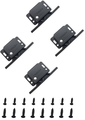 OWACH Greifschnäpper 2,3 kg RV-Schubladenriegel (CL-308) für Wohnmobil, Wohnmobil, Anhänger, Wohnmobil, Marine, Boot, Schranktür, Ersatz Southco C3-805 (2,3 kg, schwarz, 4 Stück)