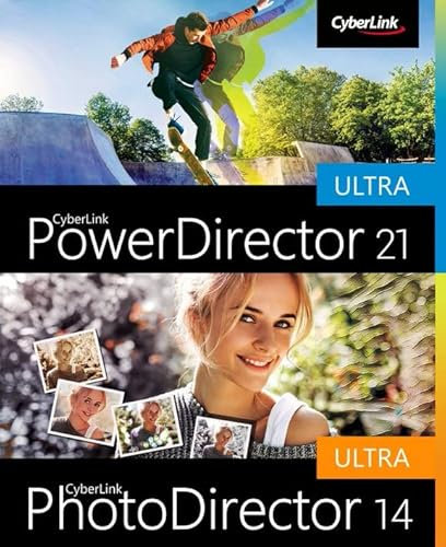 CyberLink PowerDirector 21 Ultra&PhotoDirector 14 Ultra, benutzerfreundliches Videobearbeitungsprogramm für PC, Greenscreen, Screen Recorder, leistungsstarkes Bildbearbeitungsprogramm [Download]