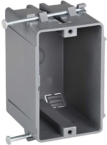 Newhouse Hardware New Work Electrical Nail Outlet Box for Residential and Light Commercial Remodel, 1 Gang 18cu in, UL Certified