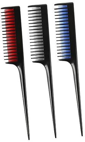 minkissy 2 Set Di Pettini Per Lo Styling Pettini Per Parrucchieri A Coda Di Topo E Meches Per Corti E Medi 3 Pezzi*2