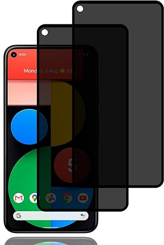 Sichtschutz Schutzfolie für Google Pixel 5 [2 Stück], Privacy Schutzfolie | Privacy Schutzglas, 9H Härte, Kratzfest, Anti-Fingerprint, Blasenfrei, Anti Spy Displayschutzfoli für Google Pixel 5 5G