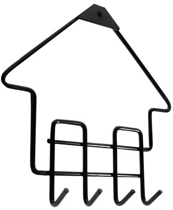 Loftie Schlüsselbrett Modern, Schlüsselhalter Wand, Schlüsselaufhänger mit 4 Haken, Schlüsselhaken, Schlüsselboard Schwarz, Key Holder Wall, Wanddeko Flur, Metall Deko, Wanddeko Metall