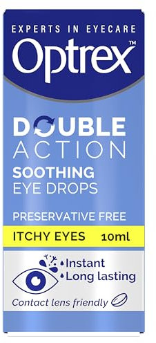 Optrex Itchy Eyes, Double Action Soothing Eye Drops, 10ml, Soothes & Protects, Cools and Relieves, Gets to Work Instantly, On The Go Relief