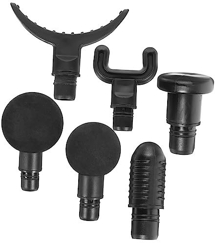 6 Stück Massagepistolen Aufsätze Schwarz, ABS Adapter | Sportler und Läufer, Verspannungen, Fördert Erholung, Tragbar