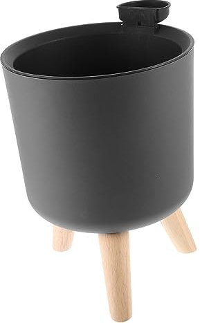 INOOMP Selbstbewässernder Pflanztopf Mit Holzunterlage Moderner Blumenkübel Für Innenräume Mit Integriertem Wasserspeicher Für Pflanzenpflege Im Wohnzimmer Und Schlafzimmer