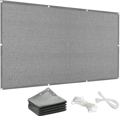 Balkon Sichtschutz Balkonabdeckung 45 x 300 cm Witterungsbeständig Sichtschutz Balkonverkleidung Balkonabdeckung mit Kabelbinder für Balkon Terrasse, Grau