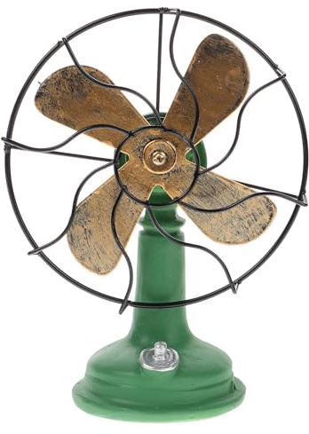 Ventilador oscilante vintage de plástico, ventilador de pie, modelo retro, ventilador de mesa, ventilador antiguo para el hogar, ventilador de escritorio, color verde clásico
