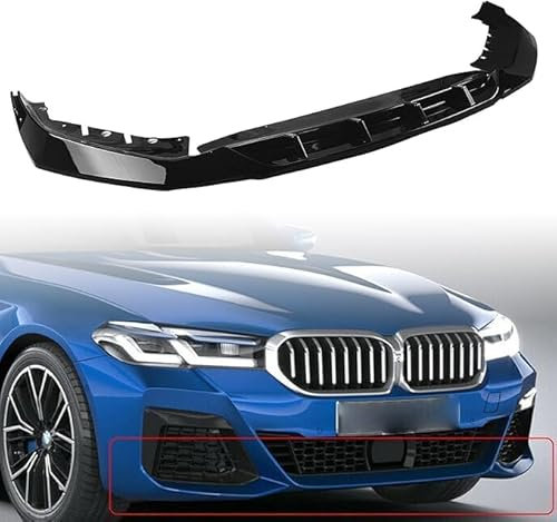 ZHOUFUDA Auto Frontspoiler Lippe Frontschürze Lippenspoiler für BMW 5 Series G30 M550i 530i 2021 M Sport, Frontstoßstange ABS Splitter Lip Spoiler Kinnschutz Lip Diffusor Splitter Body Kit