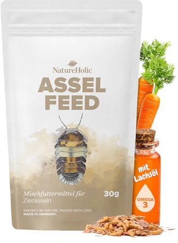 NatureHolic Assel Feed | Hauptfutter für Asseln im Terrarium | Proteinreiches Hauptfutter für Asseln mit wertvollen Mineralstoffen und natürlichen Zutaten