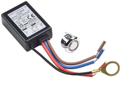 EXTRWORY Eingebauter 3-Wege-Finger-Touch-Dimmschalter, EU LD600S 220 V, LED-Lichtsteuermodul Hochspannungsinduktion 25-150 W Leistung, für Glühlampen