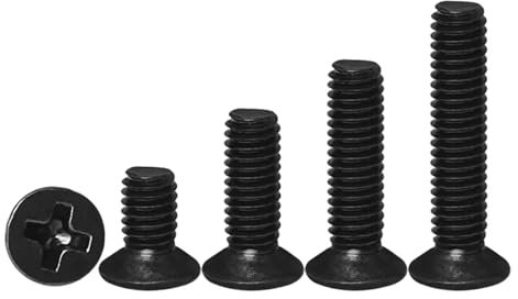 50/100 Stück M1 M1,2 M1,4 M1,6 m1,7 M2 M2,5 kleine kleine schwarze Stahl-Kreuz-Flachkopf-Senkkopfschraube(10mm,M2.0 (50pcs))