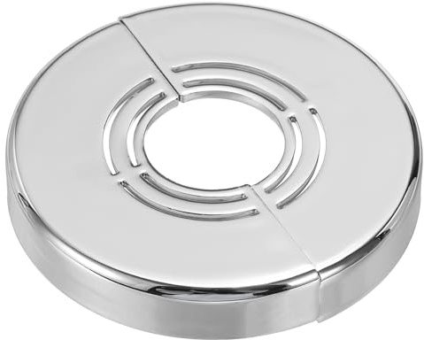PATIKIL Flangia Divisa a Parete, 20/25/32mm Copri Tubi Termosifoni Copertura Piastra Rotonda in ABS Spessore Tagliabile per Tubo Acqua Rubinetto Decorazione,10mm Altezza, Argento