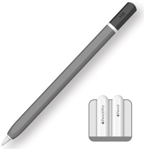 TRONWIN Apple Pencil Pro hülle，Case für Apple Pencil Pro and 2. Generation Hülle Silikon Schutzhülle Perfekter Grip Skin Kompatibel mit Apple Pencil 2. Generation (Grau)