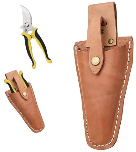 Gartenschere Lederholster,Garten Gartenschere Scheide,Lederscheide Werkzeugholster Gürtelhalter für Abscheren Messer Zangen Werkzeug Messer Aufbewahrung