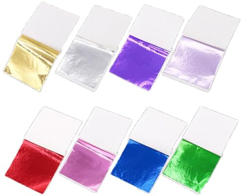 DIYEAH 400 Stück 9 X 9 cm Imitationsblätter in 8 Farben Kunstfolienpapier Für Dekorationen