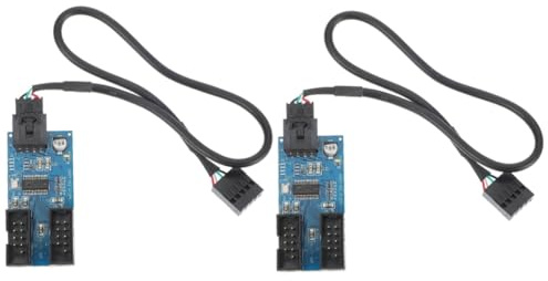 Angoily High Performance USB 2.0 9 Pin Connector Adapter with Shielded Cable and Pcb Material, USB Header Extension Hub Splitter for Desktop Computer Supply