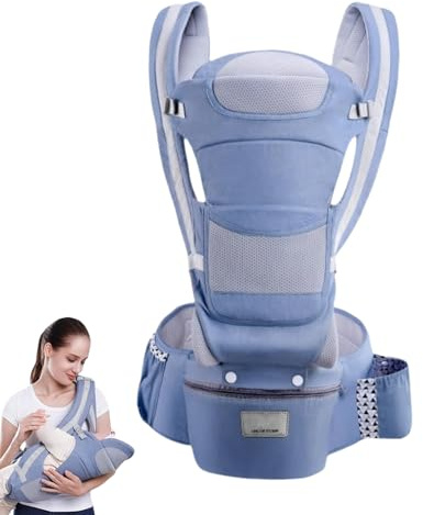 Hogvinnatil Carrier de cadera para bebé, con asiento de cadera, Puerta trasera en posición para, Portátil de 0 a 48 meses Hip Seat con correa ajustable para la madre y el