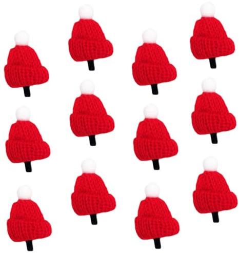 WOFASHPURET 12 Pièces Pince à Cheveux de Noël Forme de Chapeau Décoration de Bureau Décoration de Thé Lait de Noël Pince à Cheveux