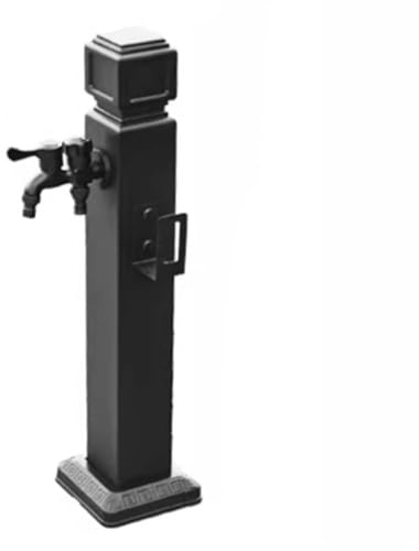 Outdoor 304 Stainless Steel Garden Water Column Tap with Double Outlet Faucet & Spray Gun, Decorative Vertical Water Feature Fountain, Antifreeze Hydrant - 95cm/37.4
