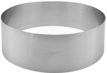 Ateco Round Cake Ring Dessert Mold, 3 High x 9.5 Diameter, Stainless Steel