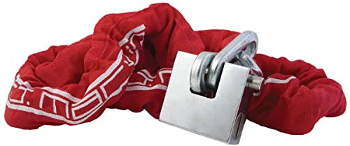 TJ MARVIN Kit ANTIFURTO Z29 Rosso 12x1700 mm Catena in Acciaio cementato 12x1700 mm Rivestita in Nylon Rosso e Lucchetto in Acciaio monoblocco