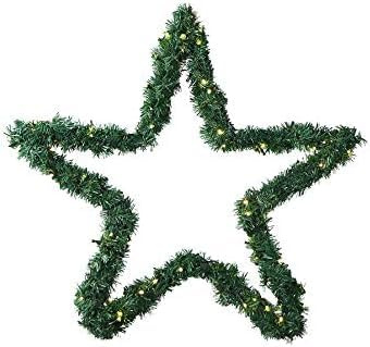 Gartenpirat Weihnachtsstern 60 cm mit künstlicher Girlande 80 LED warmweiß Girlanden-Stern