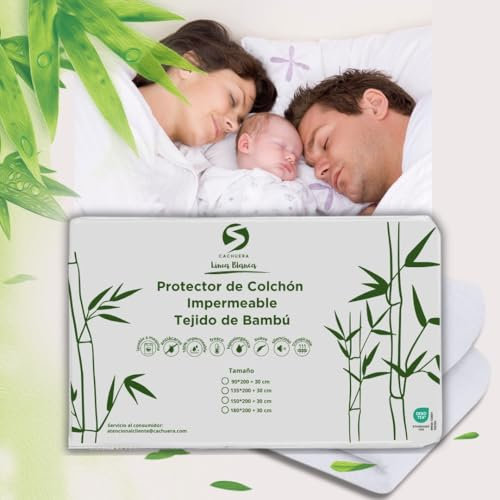 Protector de Colchón Bambú Impermeable 90x190/200-Funda Anti-Ácaros-Hipoalergénico-Cubre Colchón Transpirable-Fresco-Silencioso-Suave-Bolsillo Elástico 360° Ajustable-Certificado Oeko-Tex