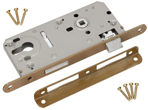 KOTARBAU® Serratura per Porta da Infilare 90x50mm con un Cilindro con Leva per Porta Destra Sinistra Telaio in Legno Metallo