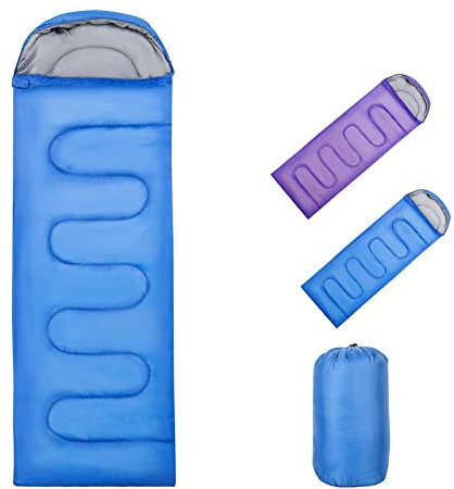 ColdShine Schlafsack Outdoor Deckenschlafsäcke 1kg Leichtgewicht Warmer Frühling Sommer Herbst für Camping Reisen Outdoor Blau