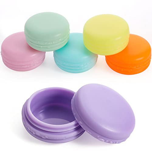 HuaJiao 6 Pack Travel Bottles, 10 ml Travel Pots for Toiletries, Sample Pots, Cosmetic Container Jars with Lids for Creams, Powders, Face Creams - 6 Color