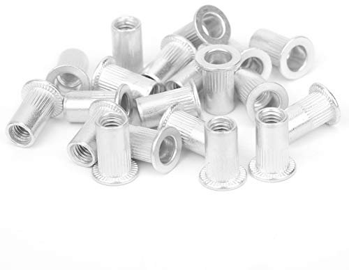 100 Stück Nietmuttern M5, Nietmuttern Sortiment Flachkopf Gewinde Rivet Nutsert Cap Muttern Nietmutter Sortiment Set Gewindenieten Aluminium Blindnietmutter Einschraubmutter