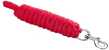 Start Führstrick Pferd 2 m – Start Economic Anbindestrick aus weichem Nylon, braun, mit stabilem Karabinerhaken – Führleine & Anbindeseil für Pferde, Ponys, Esel, Ziegen (Rot, Snap)