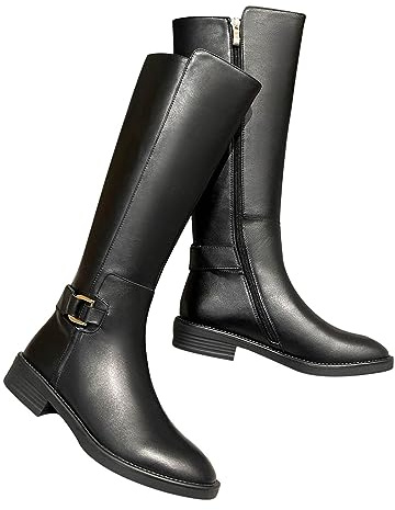 Yolimok Botas Altas Mujer Invierno, Zapatos Beige Comodos Beige Botas Invierno Cálidas Botas Caña Ancha Botas Caña Alta Con Tacon Botas Mosqueteras Botas Militares Elegantes Ancho Cawoy