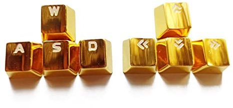 8 tasti WASD Frecce Keycaps in lega di zinco retroilluminato Keycap Set per tastiera meccanica Keycap Direzioni di sostituzione fai da te 8PCS Durevole Keycaps in lega di zinco Professionale WASD