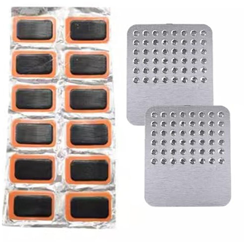 ErdBar Flickzeug Inner Tube Tire Repair Patches with, Puncture Tire Repair Kit for Motorcycle, Scooter, Bicycle, River Floating, Inflatable Rubbe (Color : Black, Size : 5x3.2cm/12pcs)