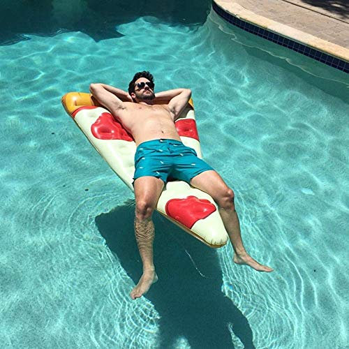 Inflatable Pool Floats Airbeds Inflatable Pizza Water Floating Row Floating Bed Leisure Recliner Air Bed Inflatable Equipment Swimming for Chilling in The Pool Beauty Comes