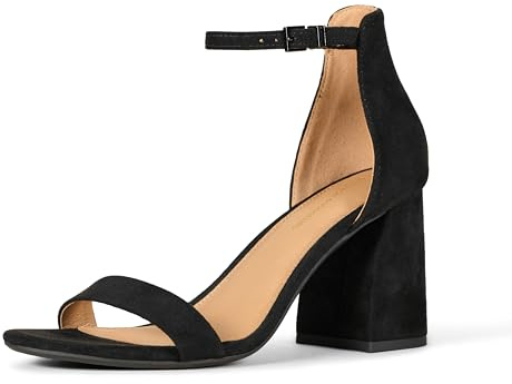 Amazon Essentials Scarpe con Tacco Alto NOLA Donna, Nero Finta Scamosciato, 43 EU