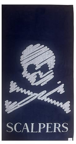 Scalpers Toalla de Playa 90x180cm 100% Algodón 500GSM Azul Marino con Logo Home