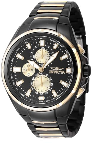 Invicta Men's Analog Quartz Watch with Stainless Steel Strap 47823, Black, Modern
