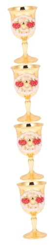 Amosfun 4 Stück Vintage Kelch Antiker Weinbecher Retro-weinbecher Retro Weinkelch Gläser Toasten Vintage- Schnapsbecher Im Europäischen Stil Bunte Trinkgläser Wein Kelch Zinklegierung