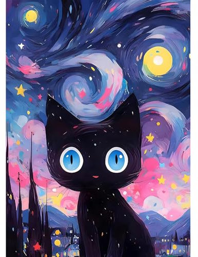 Glamifyr Diamond Painting Katze, 5D Diamond Painting Set Erwachsene DIY Diamant Malerei, Katzen Diamond Painting, 30x40cm Wanddekor